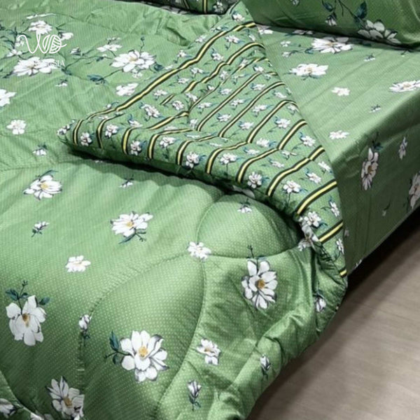 6pc Green Tulip Winter Razai Set