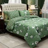 6pc Green Tulip Winter Razai Set