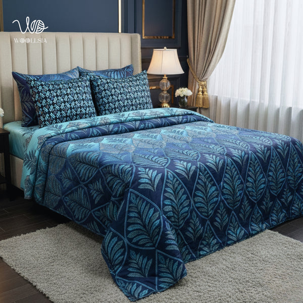 Premium 6pcs Double Cotton Razai Set