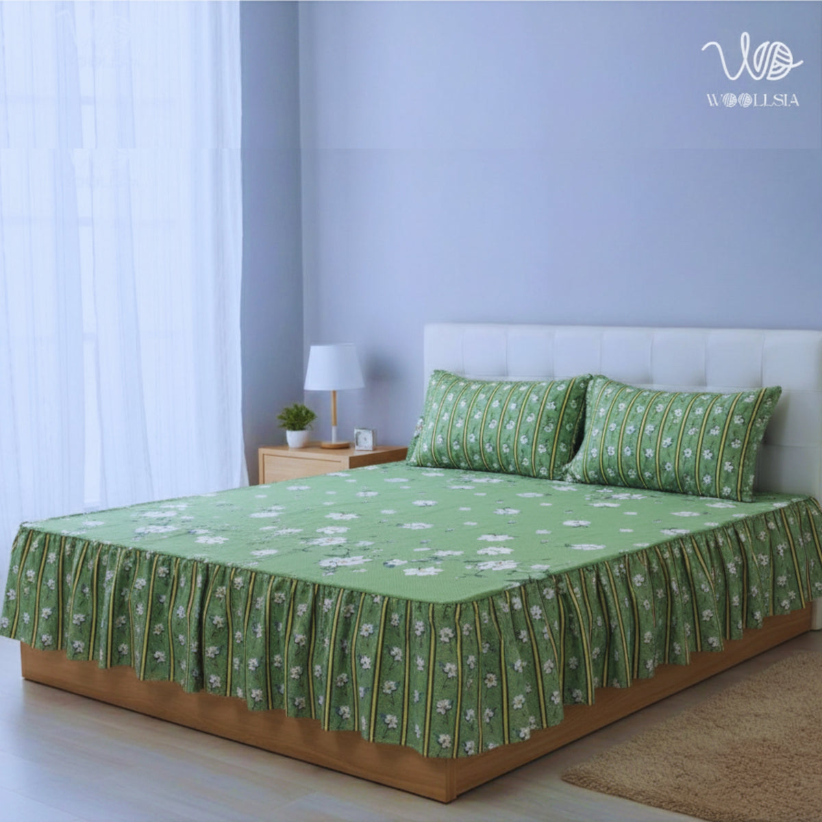Double Frill Bedsheet Stitched | Woollsia