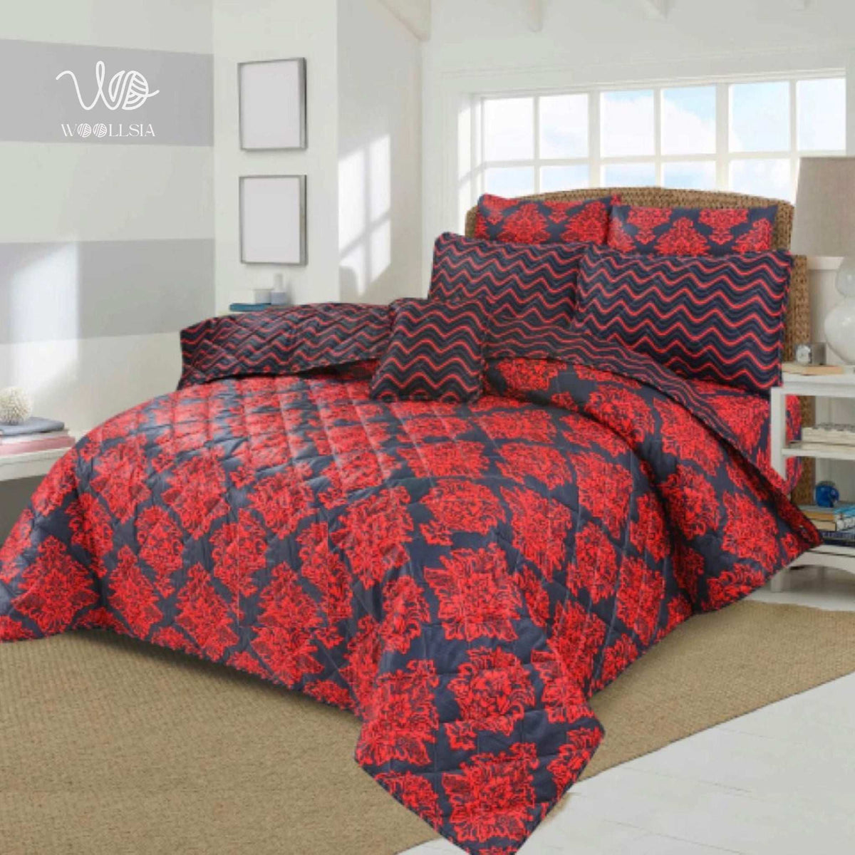 Crimson Elegance – 7PC Comforter Set