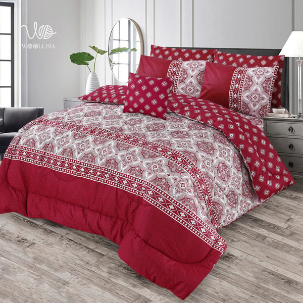 7PC Cotton Comforter Set – King Size Print Edition