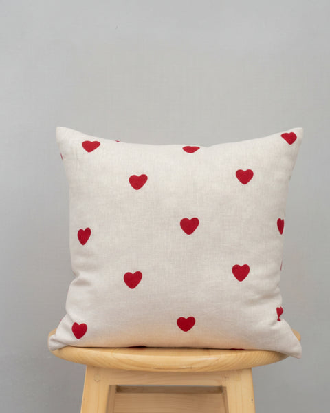 Heart Love Pattern Square Filled-Cushion