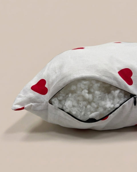 Heart Love Pattern Square Filled-Cushion