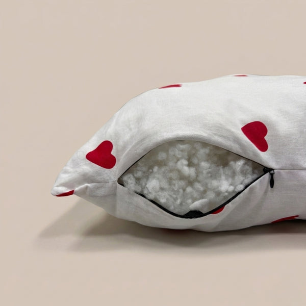 Heart Love Pattern Square Filled-Cushion