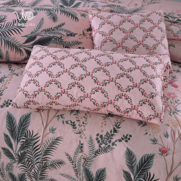 Pink Cotton Comforter Set - 7 Pcs