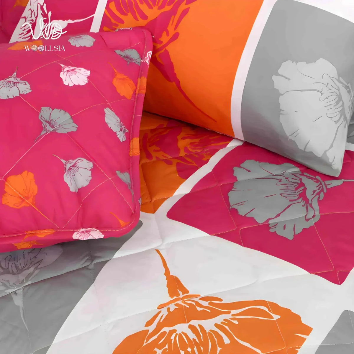 7 Pcs Cotton Comforter Set – Polca | Woollsia