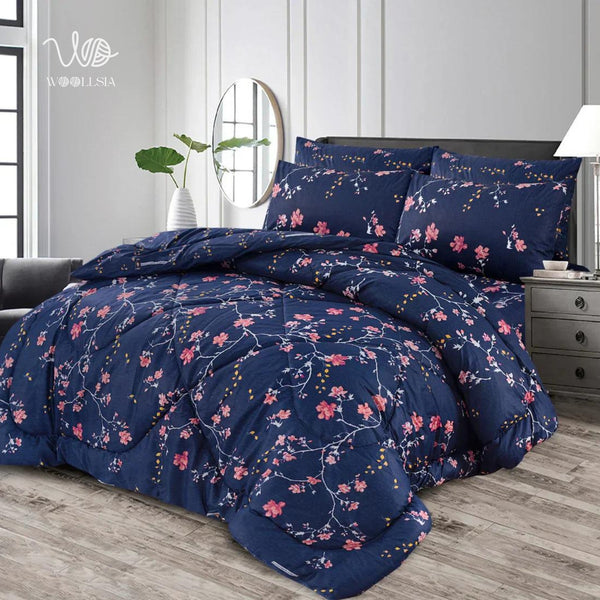 7 Pcs-Comforter Set King Size Design