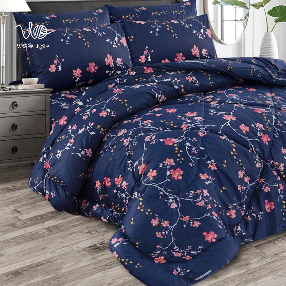 7 Pcs-Comforter Set King Size Design